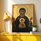 Theotokos of the Sign Orthodox Icon Print, Family Prayer and Baptism Gift, Byzantine Art
