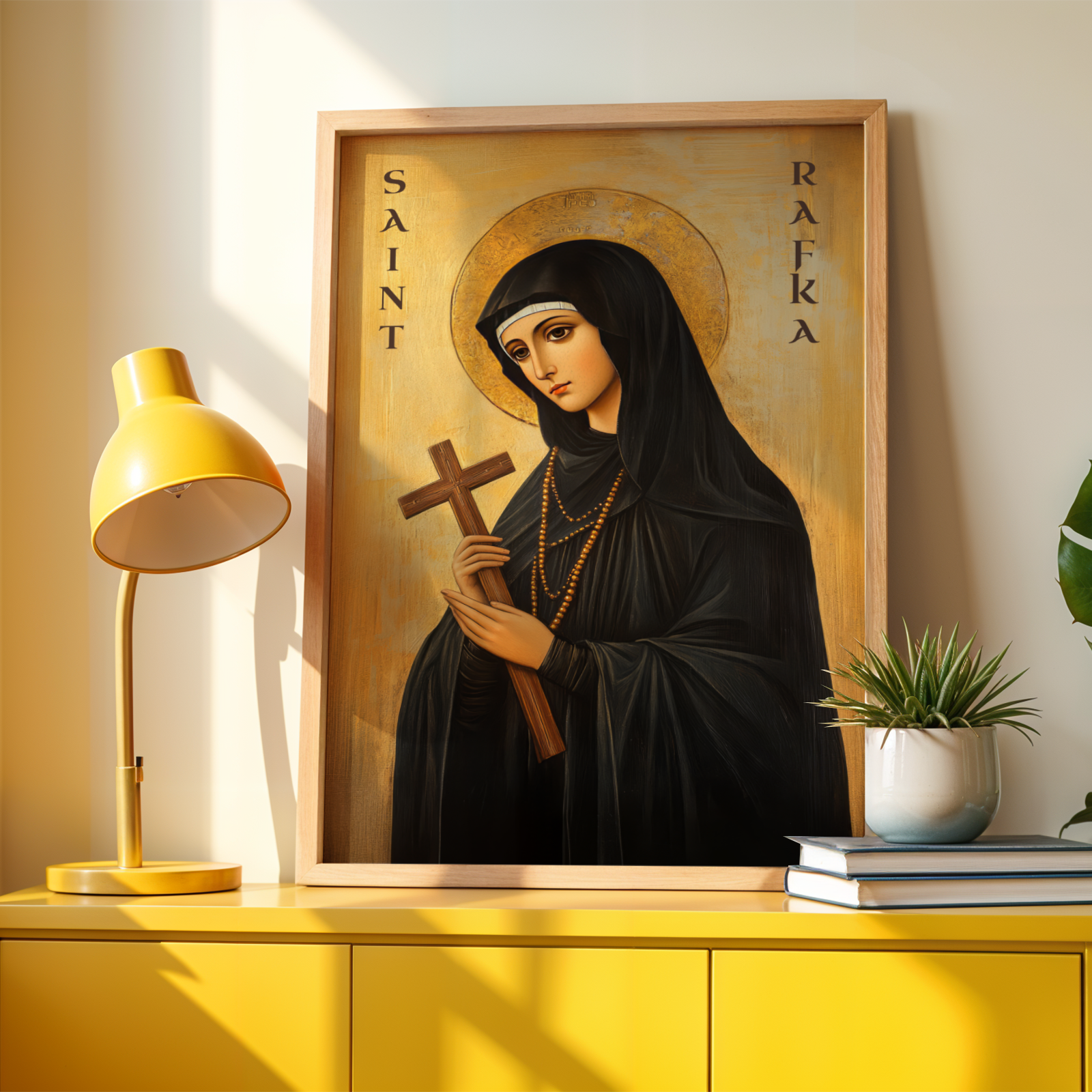 Saint Rafka Icon Wall Art, Suffering with Faith Gift Orthodox Decor, Holygraceart