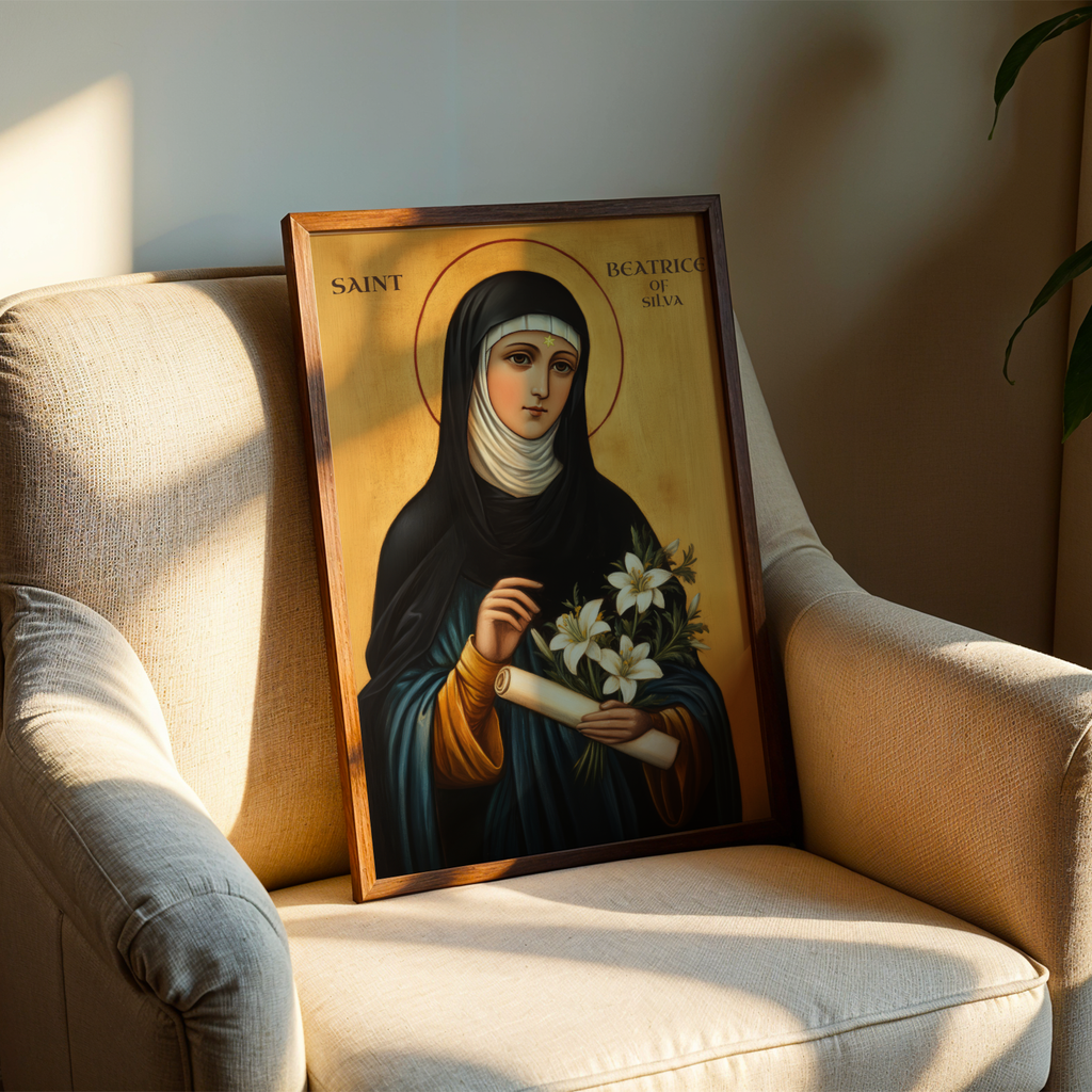 Saint Beatrice of Silva Icon Print, Baptism & Confirmation Gift, Orthodox Wall Art