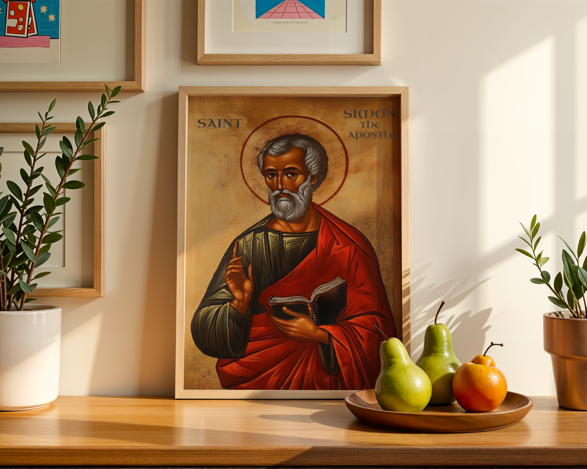 Saint Simon the Apostle Icon Wall Art, Apostolic Faith Gift Orthodox Decor, Holygraceart