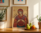 Our Lady of Sorrows Orthodox Icon, Sympathy & Comfort Gift, Marian Devotional Wall Art