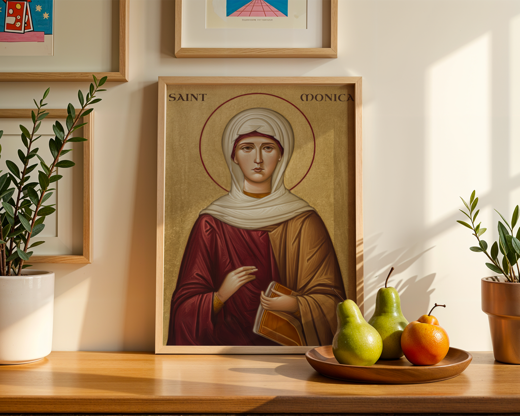 Saint Monica Icon Print, Mothers Prayer Gift, Hope for Wayward Children, Holygraceart