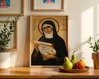 Saint Faustina Icon Print, Patron Saint Devotion and Healing Gift, Orthodox home Altar
