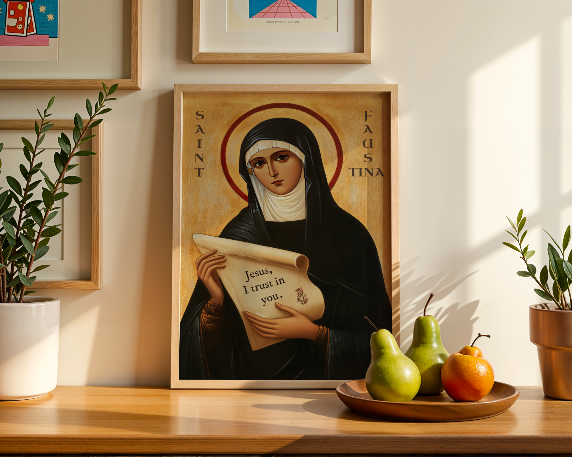 Saint Faustina Icon Print, Patron Saint Devotion and Healing Gift, Orthodox home Altar