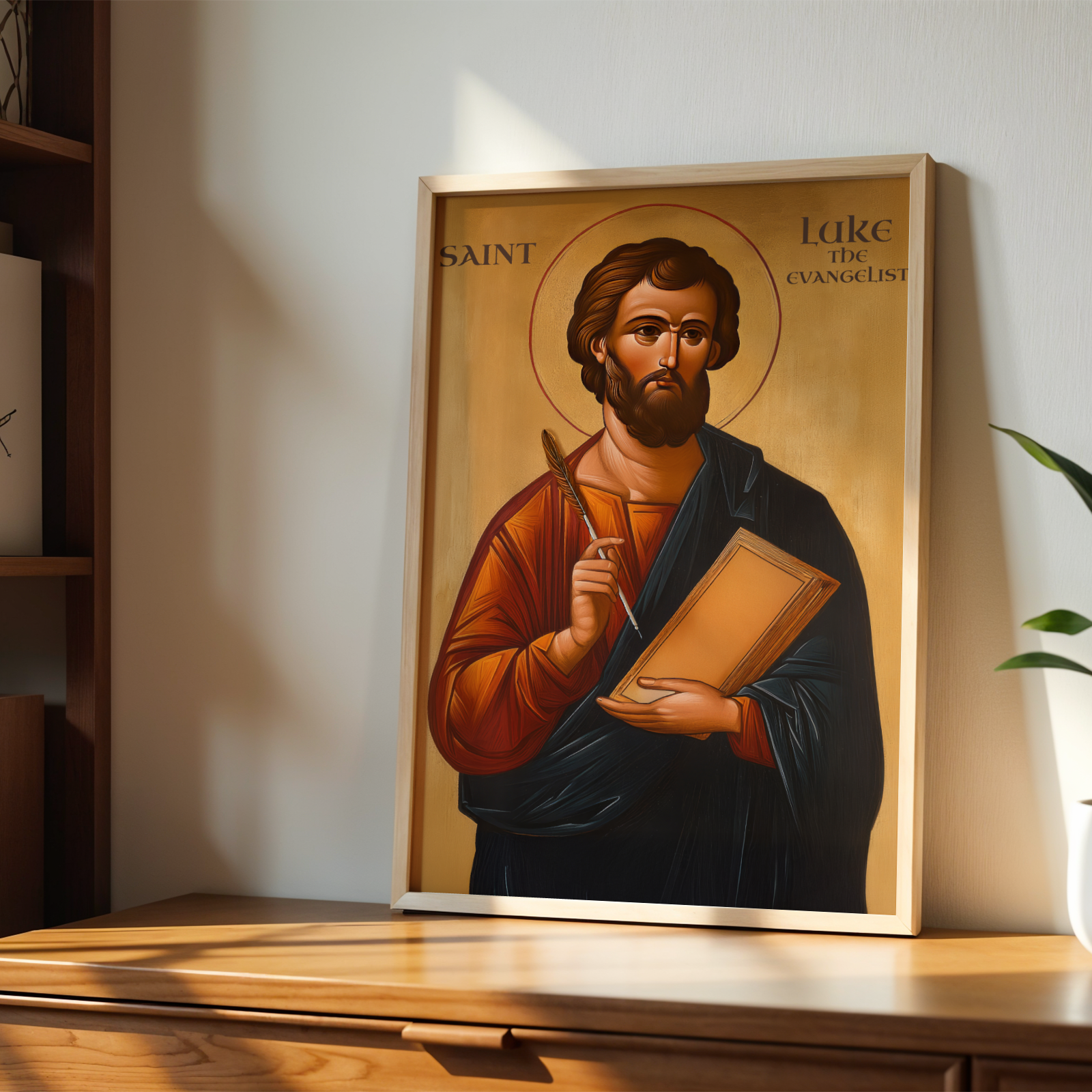 Saint Luke the Evangelist Byzantine Icon, Writer & Physician Gift, Baptism gift
