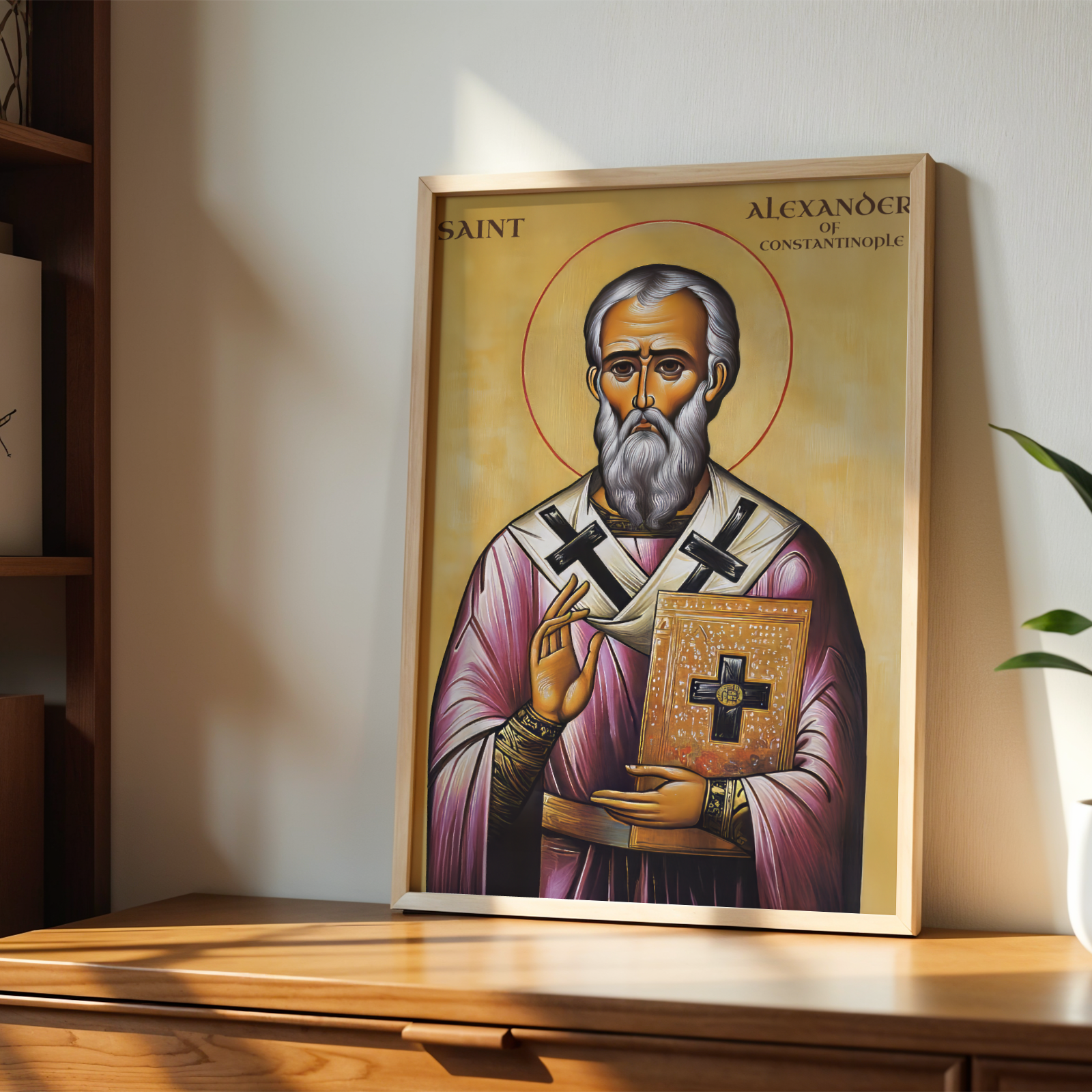 Saint Alexander of Constantinople Icon Wall Art, Bishop & Clergy Gift Orthodox Decor