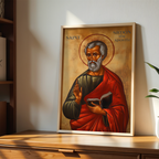Saint Simon the Apostle Icon Wall Art, Apostolic Faith Gift Orthodox Decor, Holygraceart