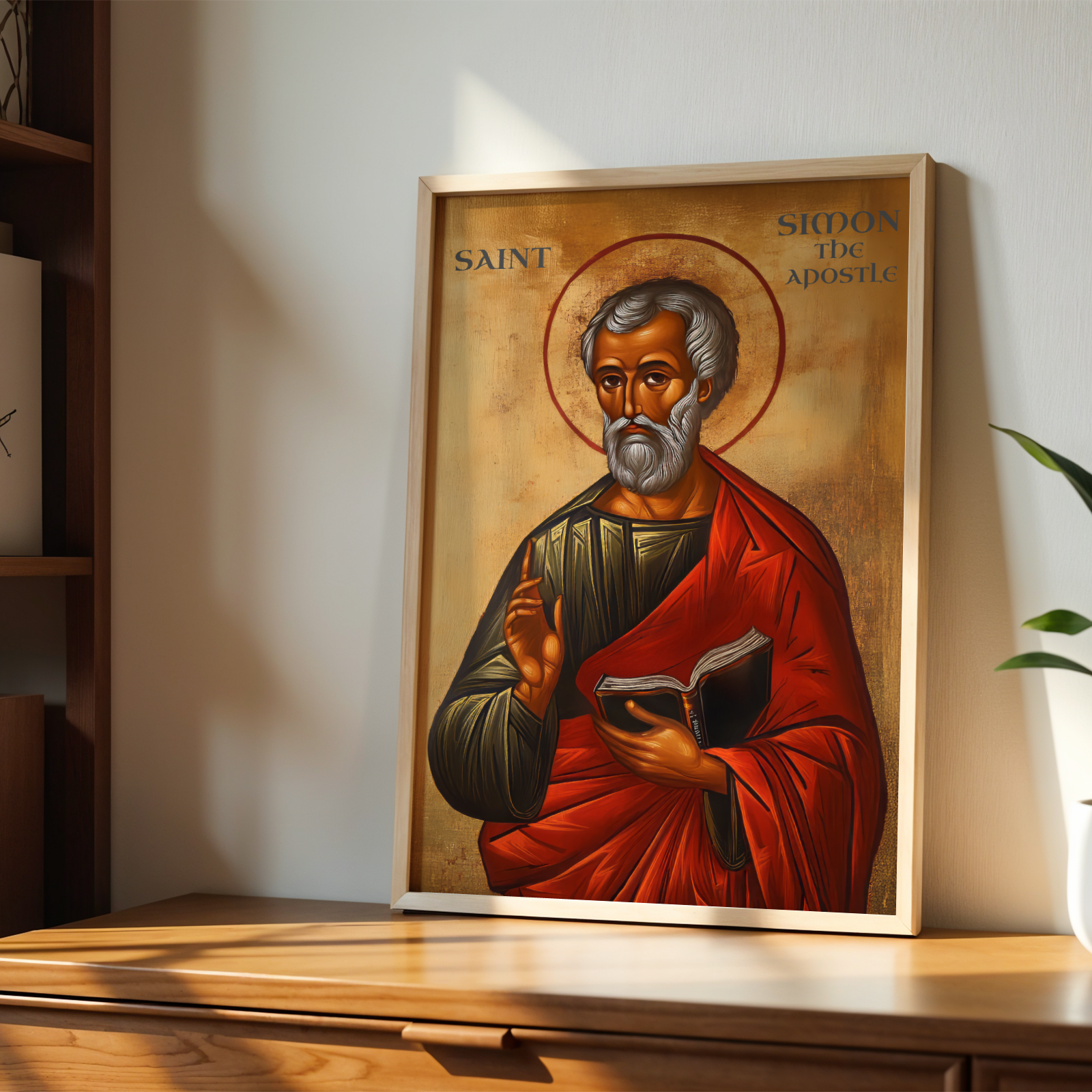 Saint Simon the Apostle Icon Wall Art, Apostolic Faith Gift Orthodox Decor, Holygraceart