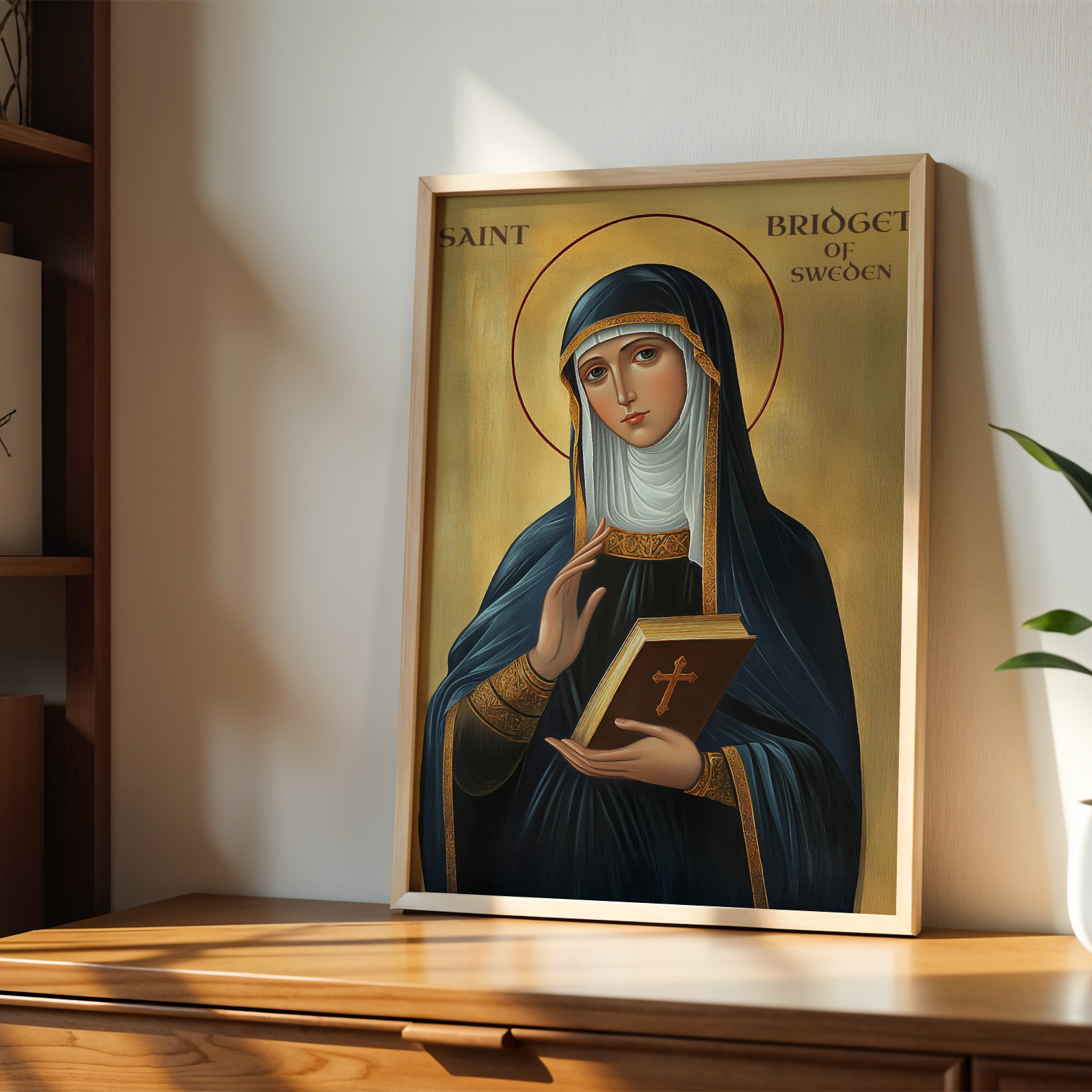 Saint Bridget of Sweden Icon Print, Patron Saint of Europe, Women of Faith Gift