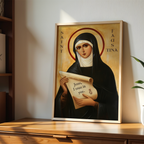 Saint Faustina Icon Print, Patron Saint Devotion and Healing Gift, Orthodox home Altar