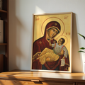 Our Lady of Tenderness Orthodox Icon Print, Motherhood Blessing Gift