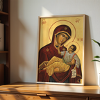 Our Lady of Tenderness Orthodox Icon Print, Motherhood Blessing Gift
