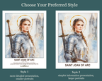 Saint Joan of Arc Catholic Wall Art, Confirmation Gift, Warrior Saint Portrait Decor, Holygraceart H05