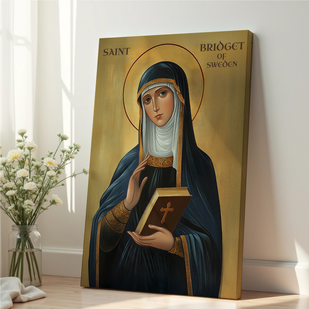 Saint Bridget of Sweden Icon Print, Patron Saint of Europe, Women of Faith Gift