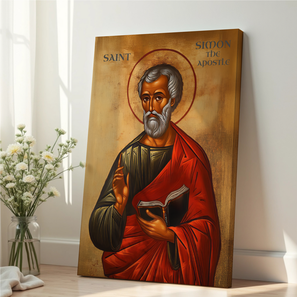 Saint Simon the Apostle Icon Wall Art, Apostolic Faith Gift Orthodox Decor, Holygraceart