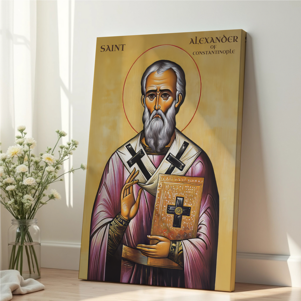 Saint Alexander of Constantinople Icon Wall Art, Bishop & Clergy Gift Orthodox Decor