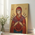 Our Lady of Sorrows Orthodox Icon, Sympathy & Comfort Gift, Marian Devotional Wall Art