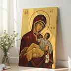 Our Lady of Tenderness Orthodox Icon Print, Motherhood Blessing Gift