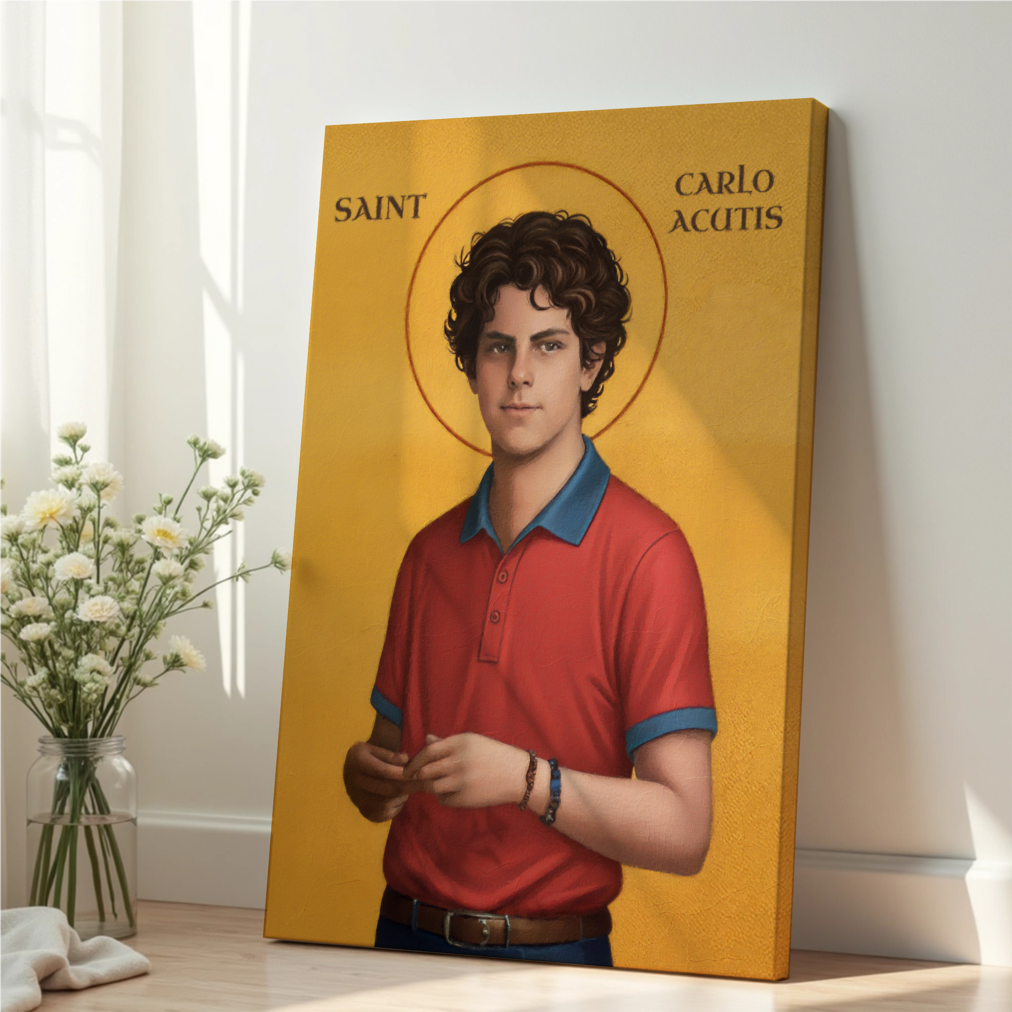 Saint Carlo Acutis Icon Wall Art, YStudent Gift Orthodox Print, Holygraceart