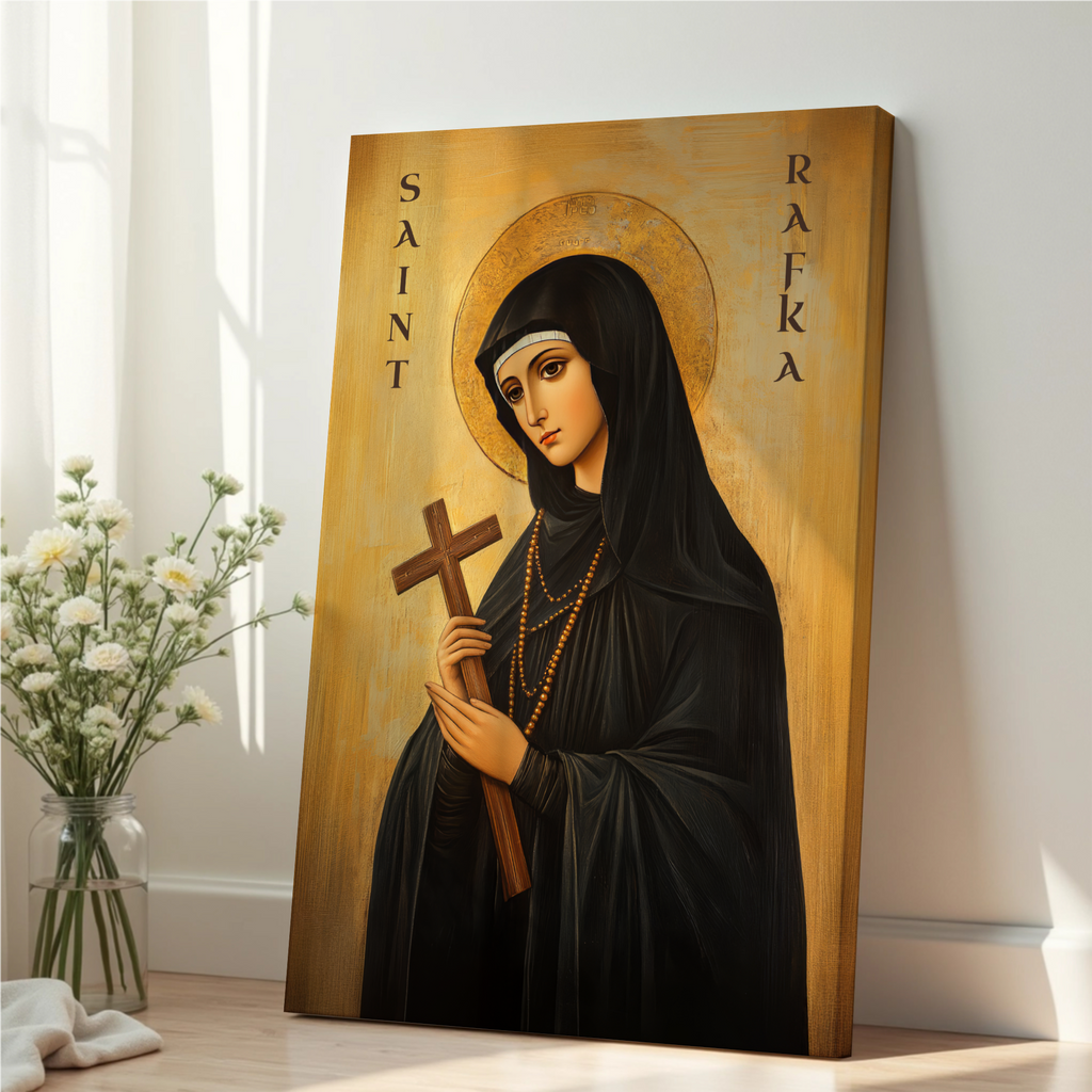 Saint Rafka Icon Wall Art, Suffering with Faith Gift Orthodox Decor, Holygraceart