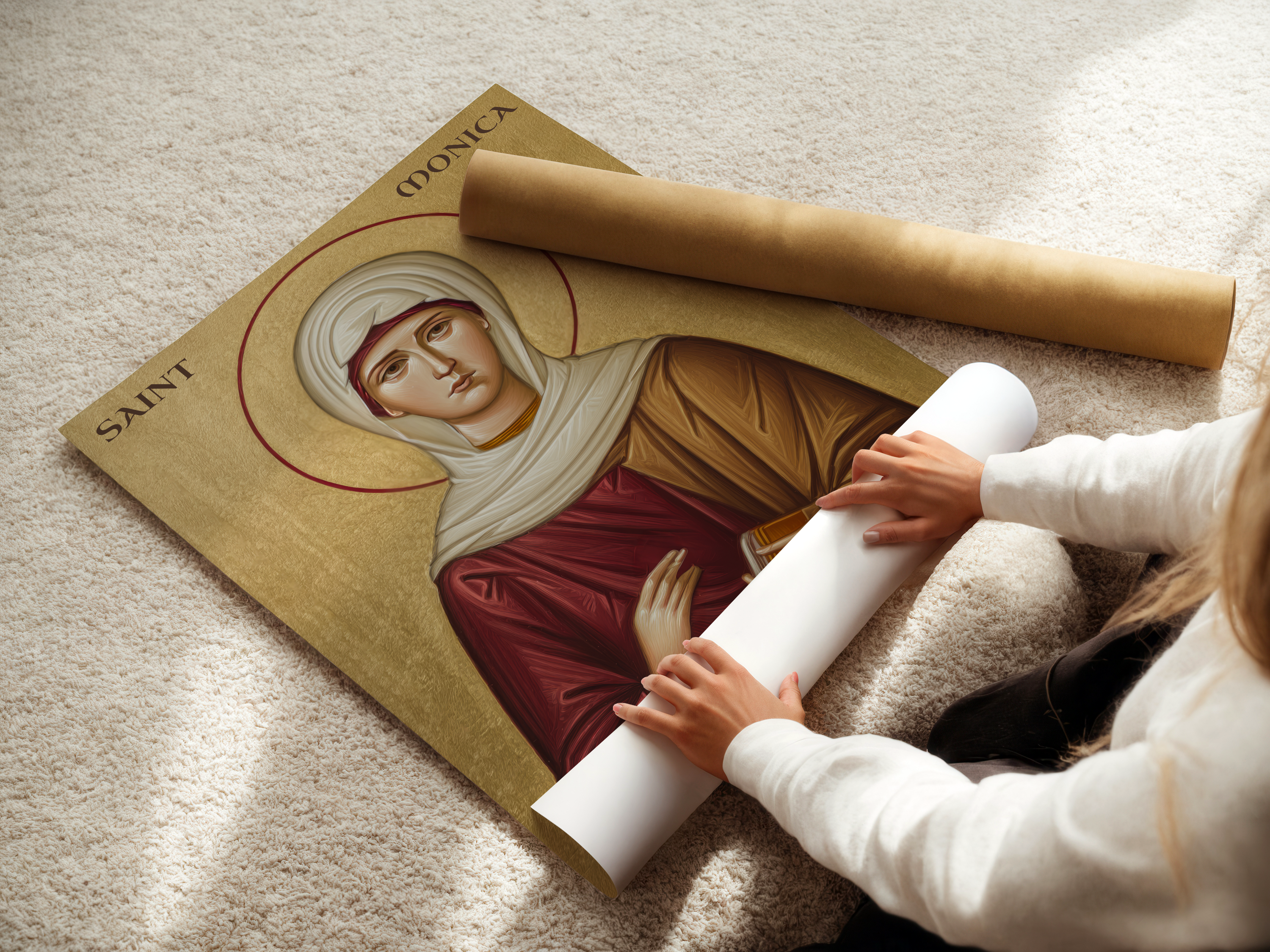 Saint Monica Icon Print, Mothers Prayer Gift, Hope for Wayward Children, Holygraceart