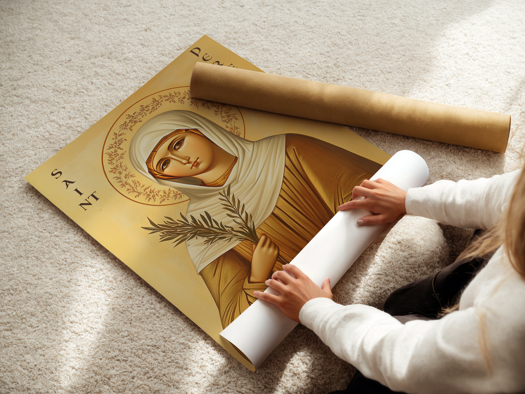 Saint Perpetua Byzantine Icon, Courage Gift for Mothers, Faithful Witness Wall Art