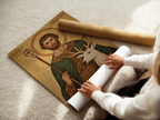 Saint Hubert of Liège Icon Print, Hunter Gift, Orthodox Wall Art, Holygraceart