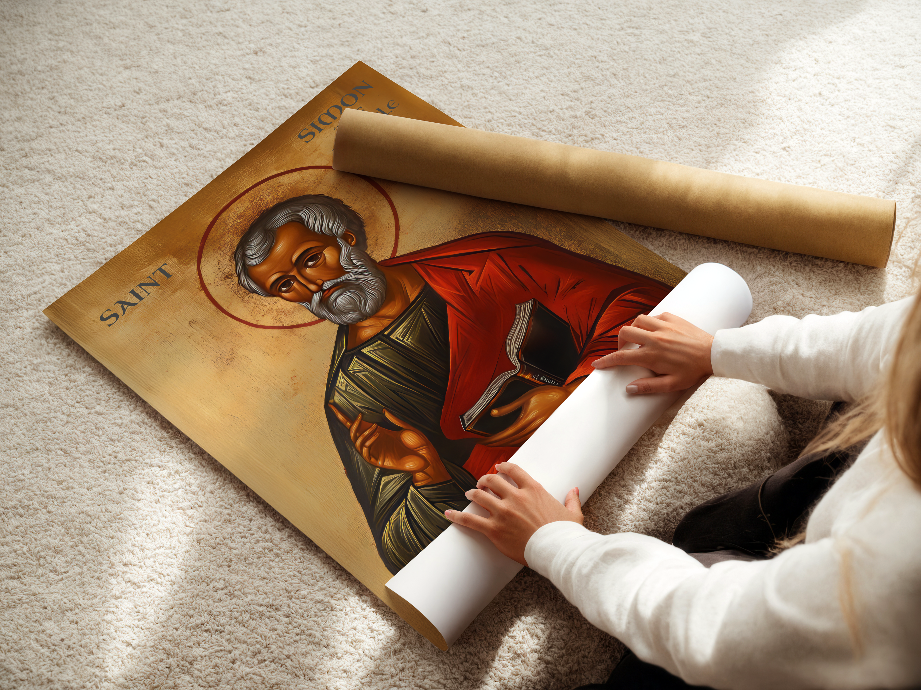 Saint Simon the Apostle Icon Wall Art, Apostolic Faith Gift Orthodox Decor, Holygraceart