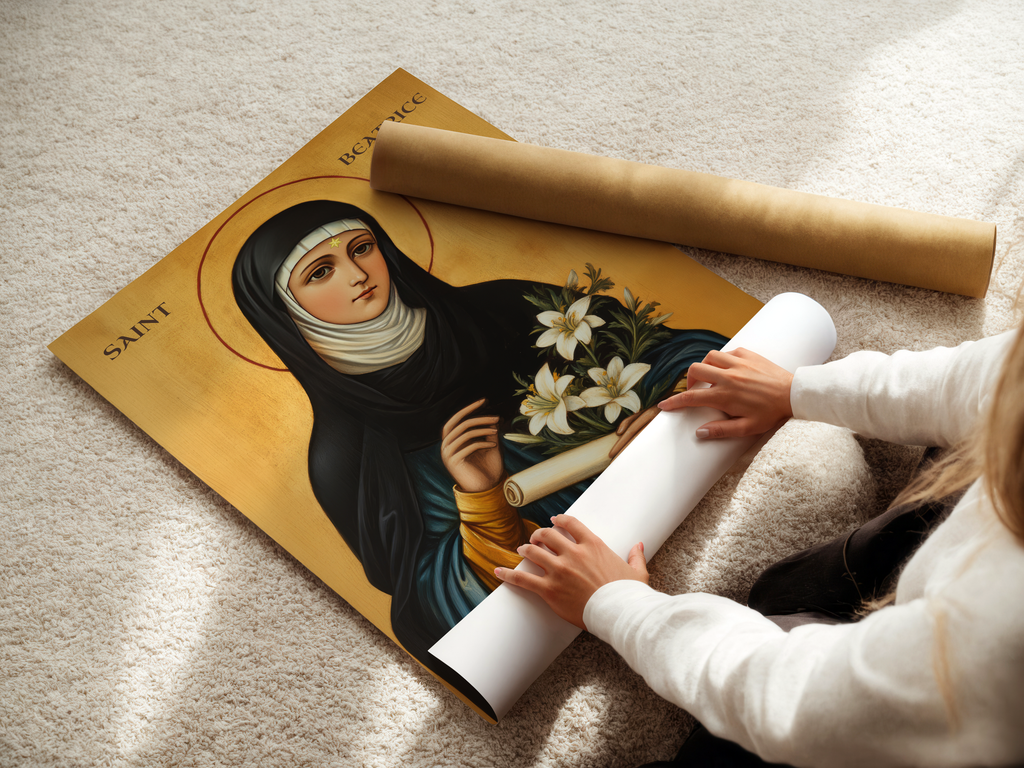 Saint Beatrice of Silva Icon Print, Baptism & Confirmation Gift, Orthodox Wall Art