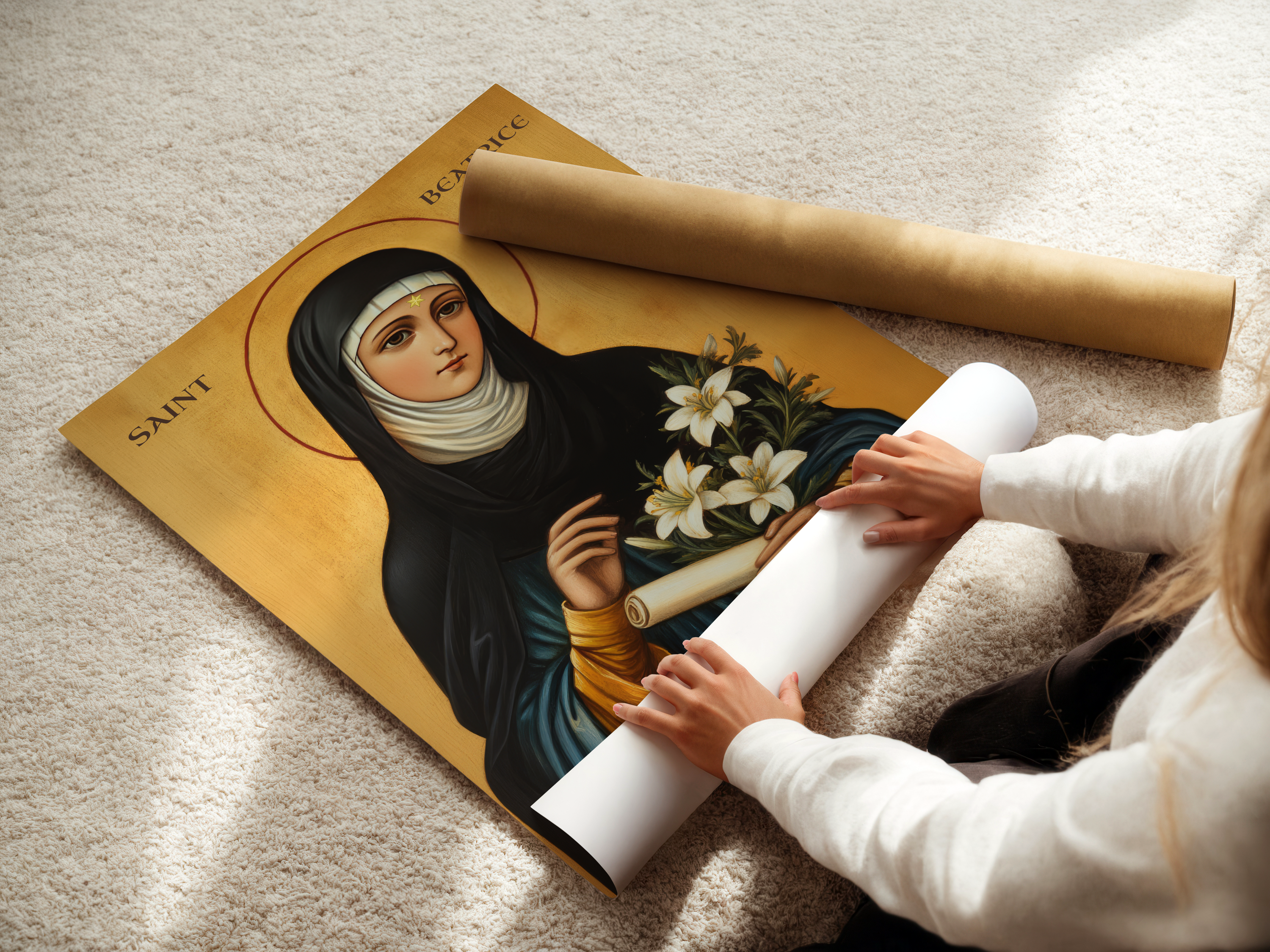 Saint Beatrice of Silva Icon Print, Baptism & Confirmation Gift, Orthodox Wall Art