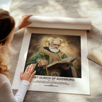 Saint Ulrich of Augsburg Icon Print, Catholic Bishop Wall Art Decor, Confirmation Gift,  Holygraceart H281