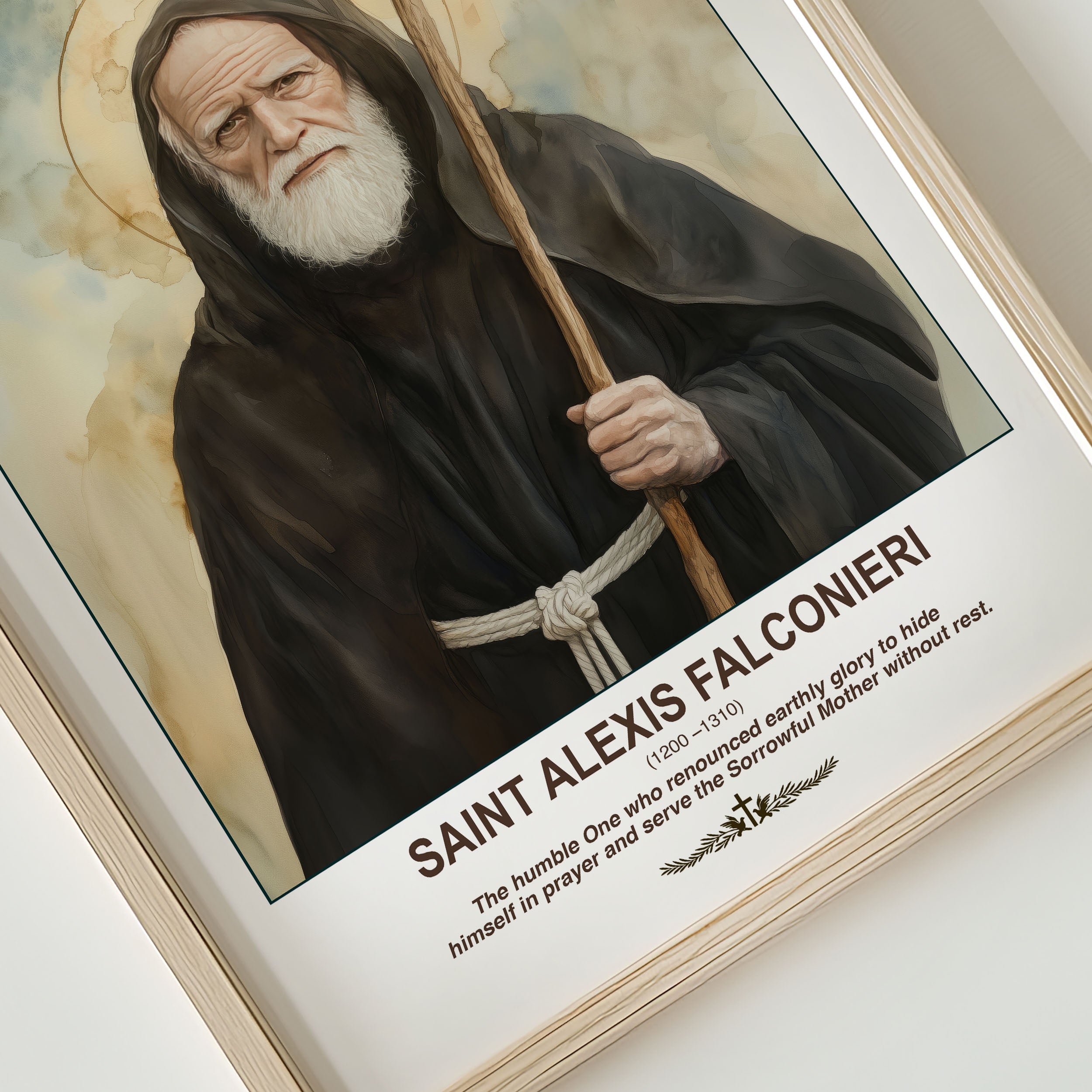 Saint Alexis Devotional Poster, Faith-Inspired Gift, Monastic Wall Decor, Holygraceart H283
