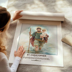 Saint Christopher Wall Art, Travel Gift, Catholic Home Decor, Holygraceart H285