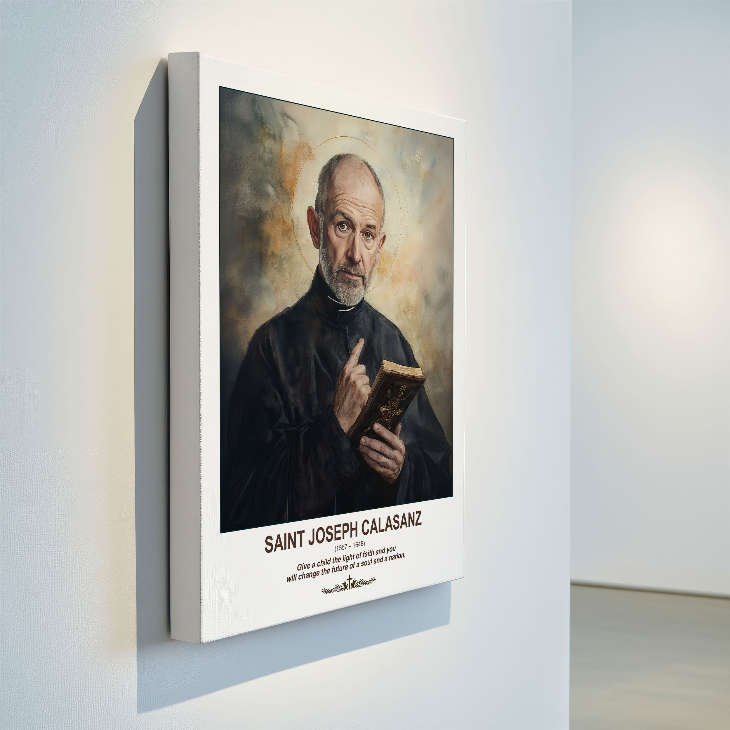 Saint Joseph Calasanz Portrait Print, Patron of Schools Wall Decor, Holygraceart H287