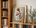 Jesus with Lamb, Lily & Dove – Art Print, Easter Gift