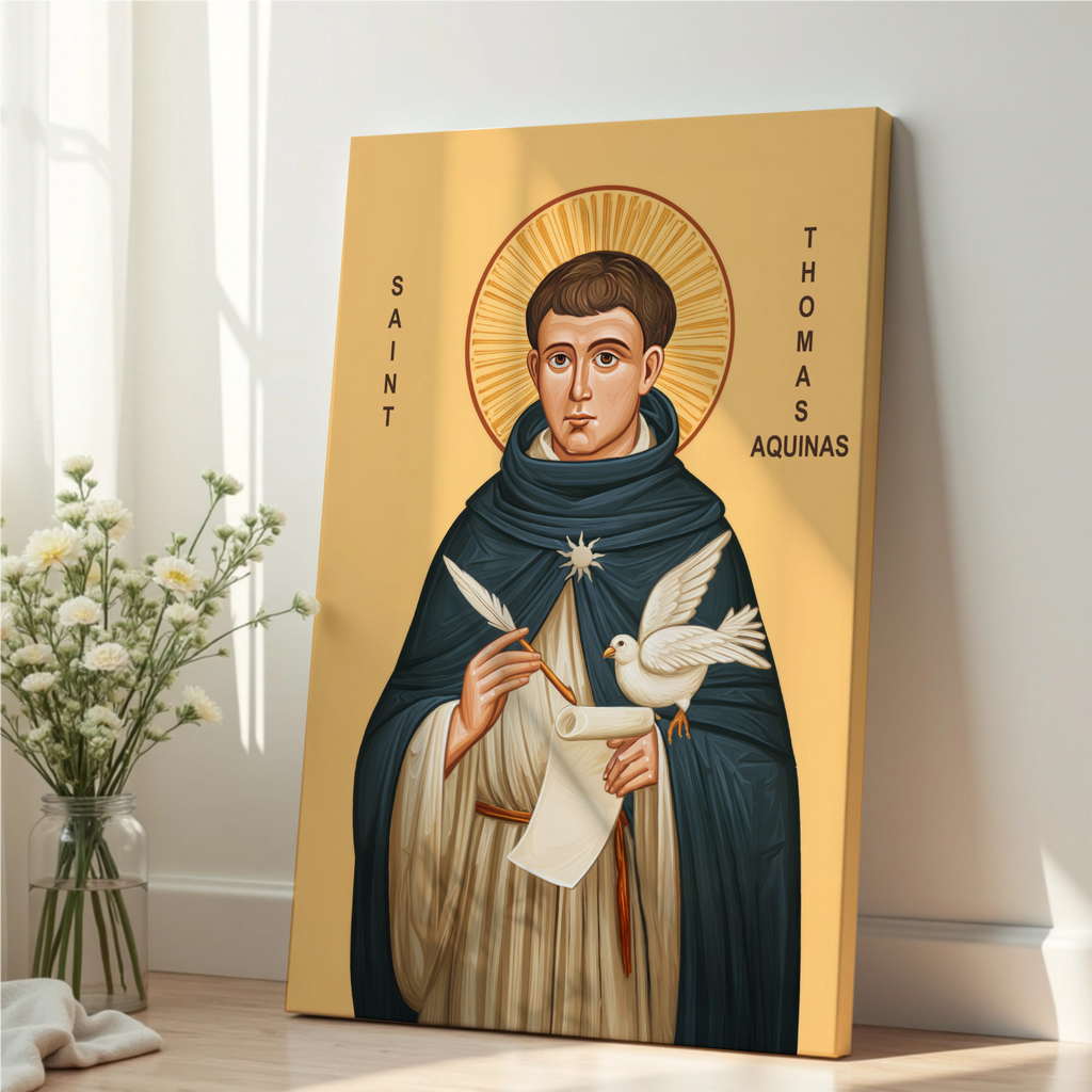Saint Thomas Aquinas Icon Wall Art, Wisdom and Study Gift, Holygraceart