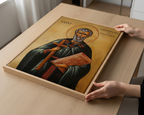 Saint Cuthbert of Lindisfarne Icon Wall Art, Pastor & Clergy Gift Orthodox Decor