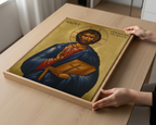 Saint Thomas the Apostle Icon Print, Baptism Gift, Apostolic Devotion Wall Art