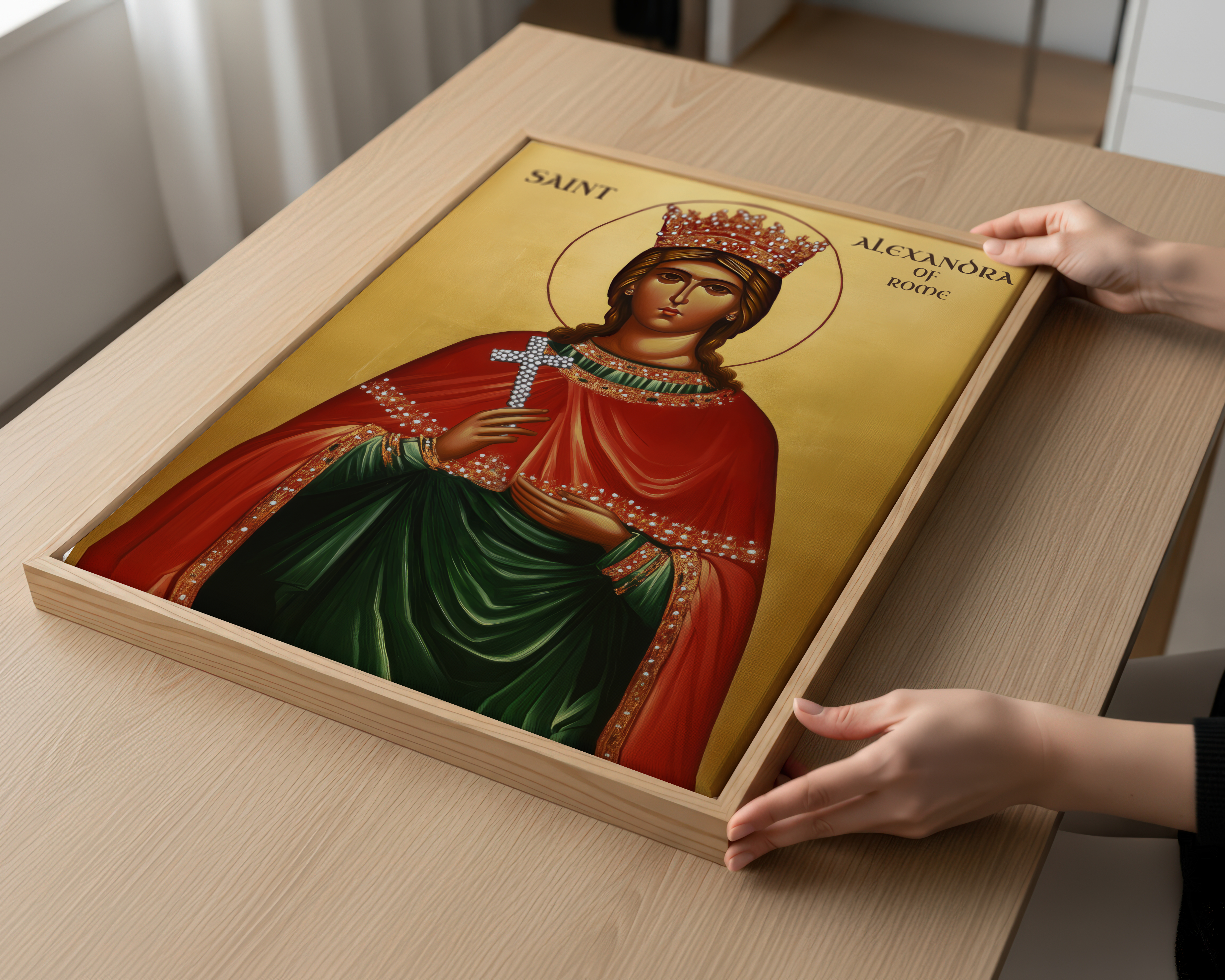 Saint Alexandra of Rome Icon Print, Courage and Faith Gift Orthodox Wall Art, Holygraceart