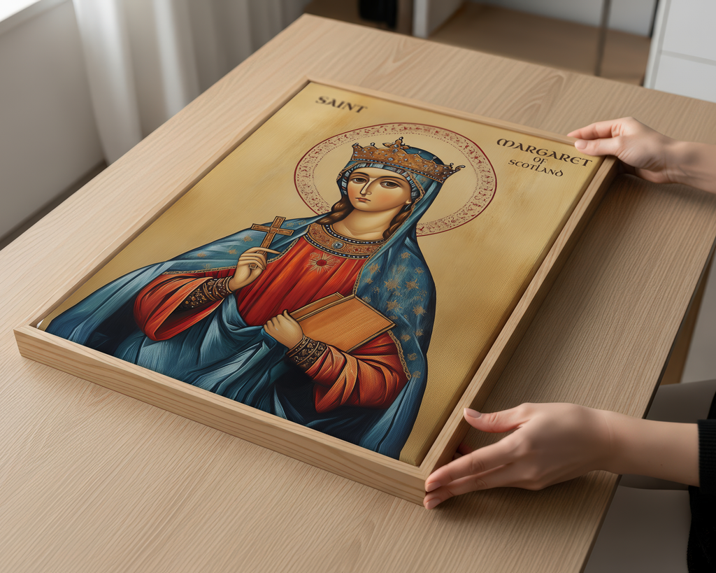 Saint Margaret of Scotland Icon Print, Scottish Catholic Decor, Prayer Gift, Holygraceart