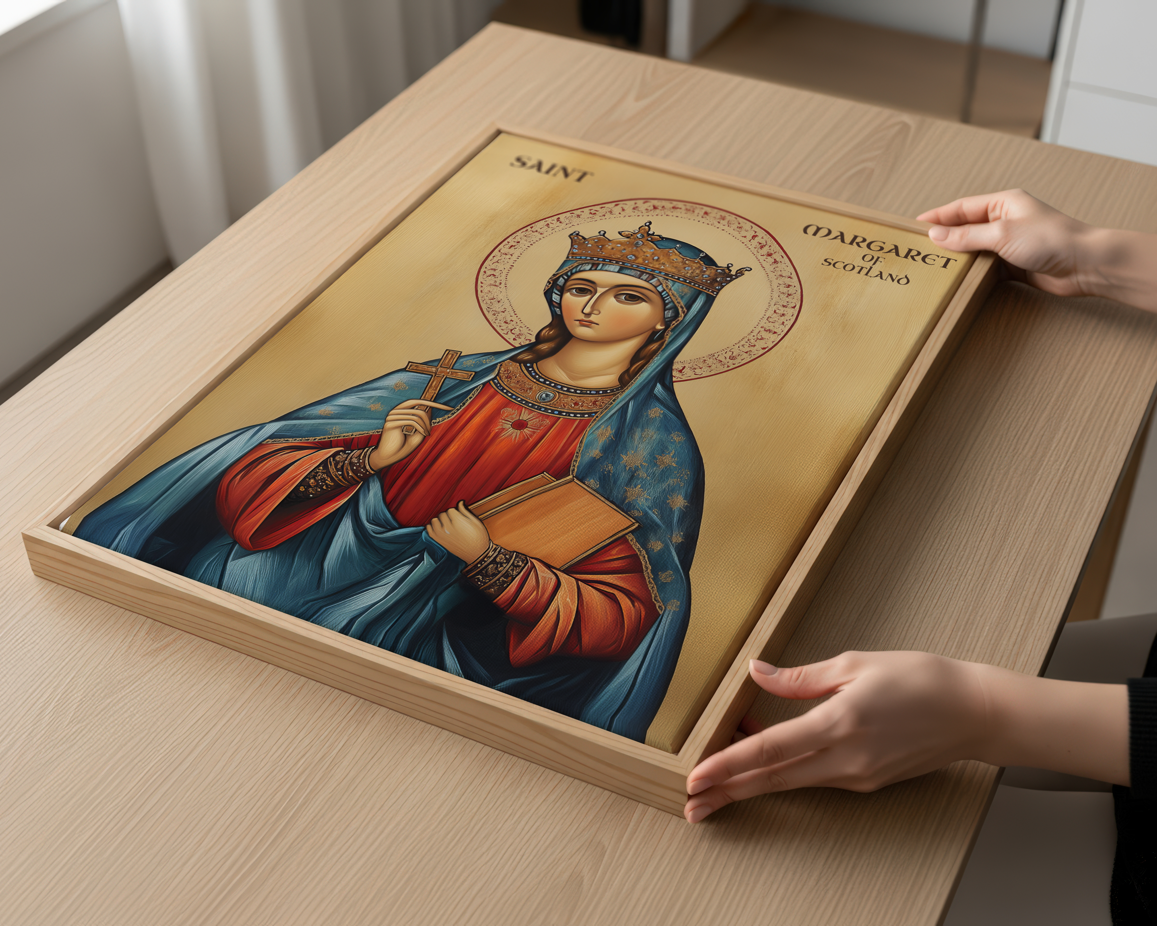 Saint Margaret of Scotland Icon Print, Scottish Catholic Decor, Prayer Gift, Holygraceart