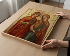 Saints Perpetua and Felicity Icon Print, Women of Faith, Home Altar Decor, Holygraceart