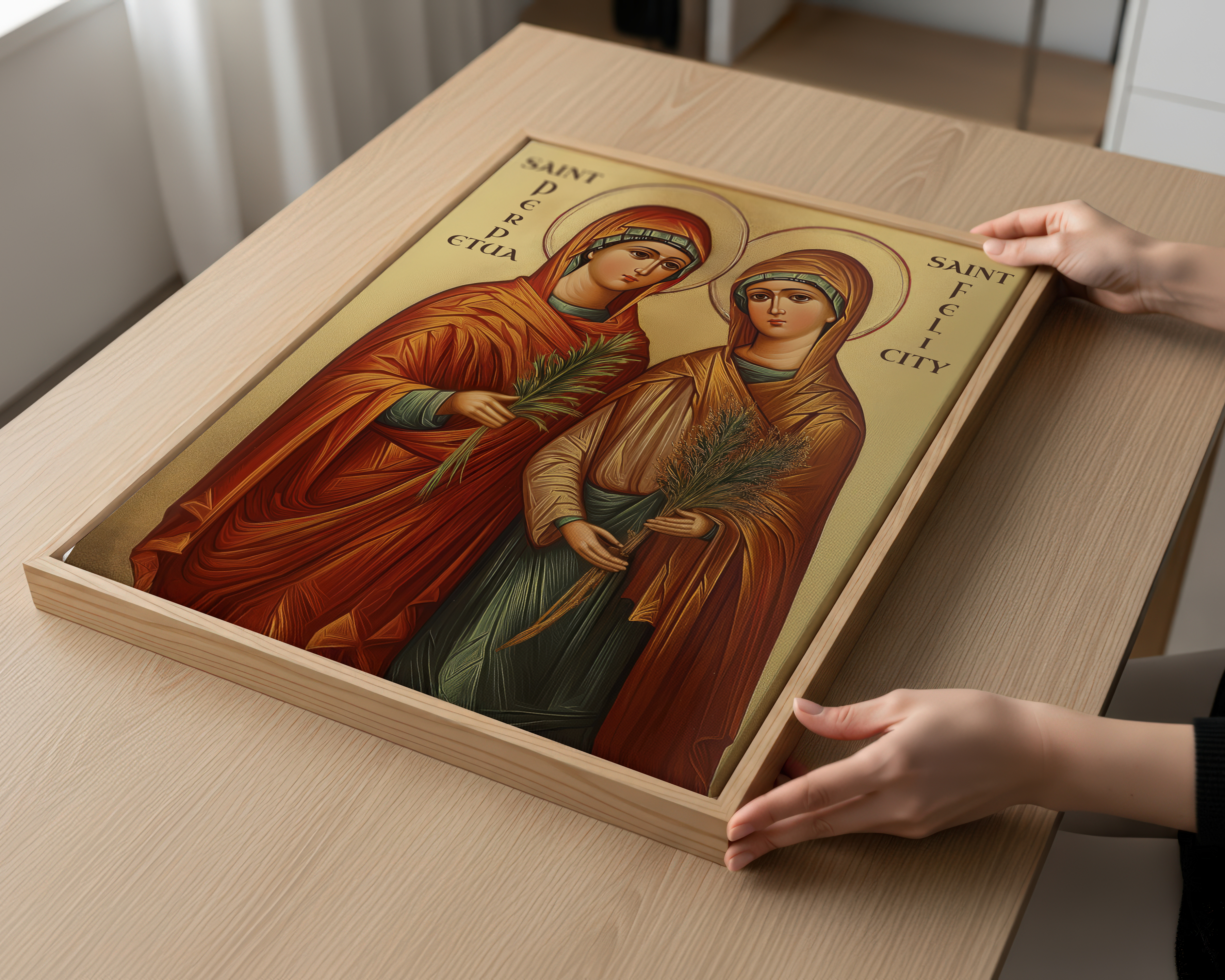 Saints Perpetua and Felicity Icon Print, Women of Faith, Home Altar Decor, Holygraceart
