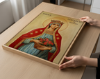 Saint Elizabeth of Hungary Icon Print, Charity and Roses Miracle Gift, Holygraceart