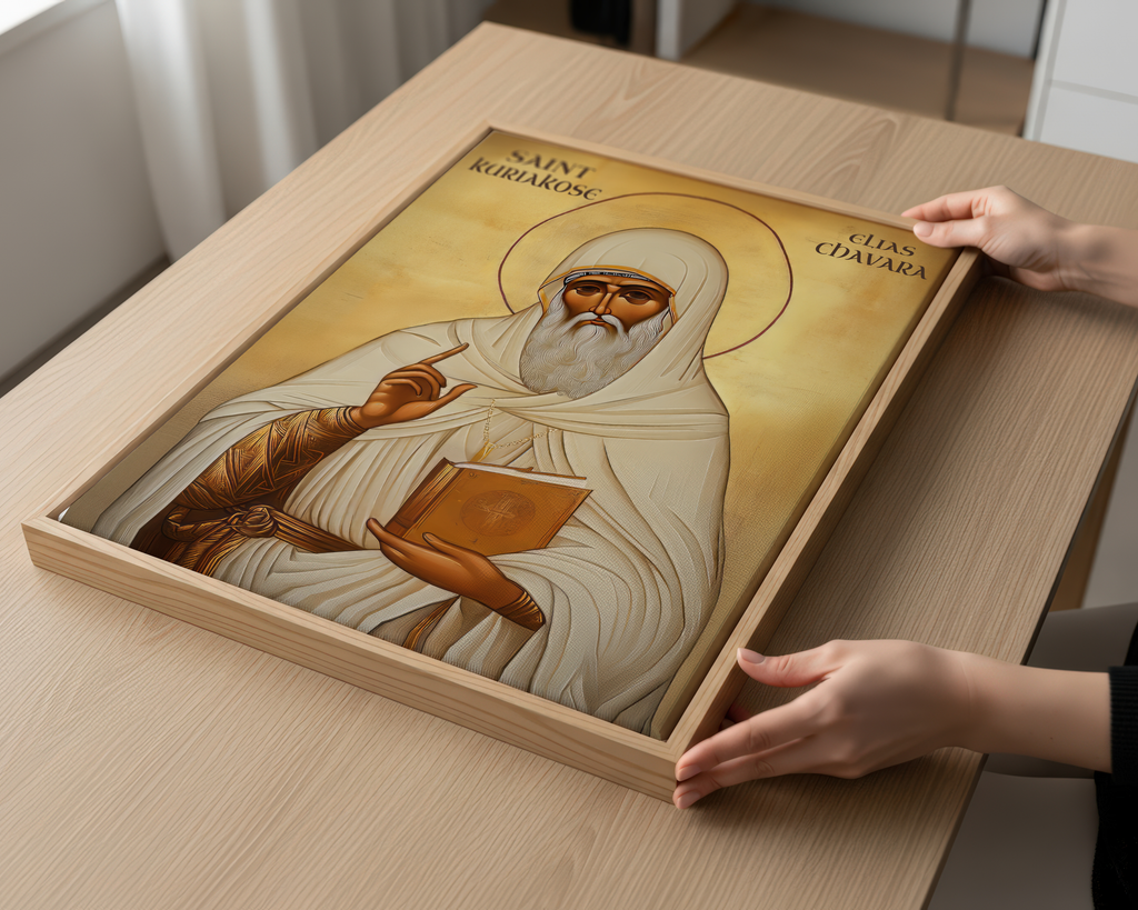 Saint Kuriakose Elias Chavara Icon Print, Spiritual Father Gift Orthodox Wall Art, Holygraceart