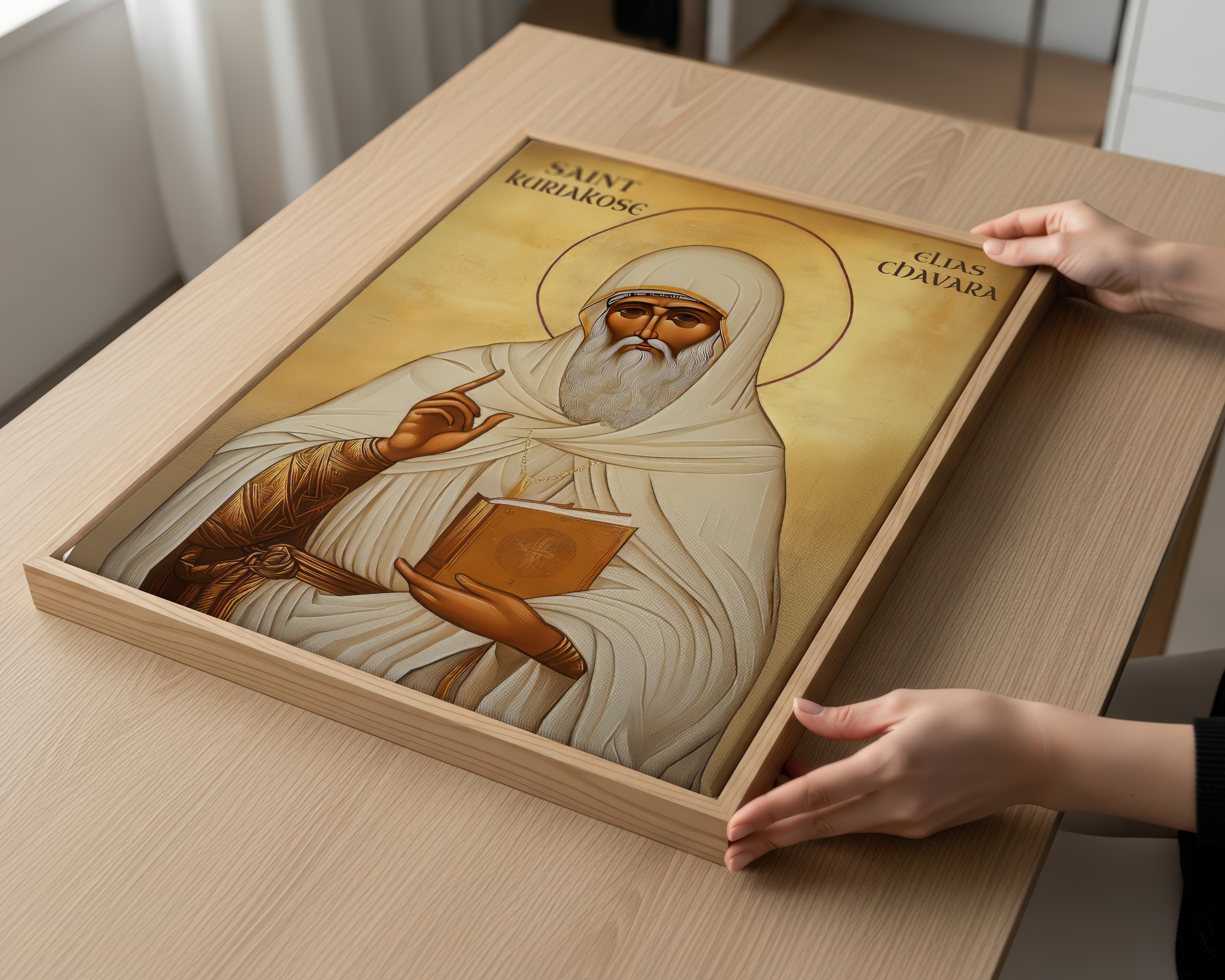 Saint Kuriakose Elias Chavara Icon Print, Spiritual Father Gift Orthodox Wall Art, Holygraceart