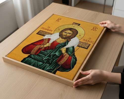 Jesus Christ the Good Shepherd Orthodox Icon Print, Sacred Wall Art, Holygraceart
