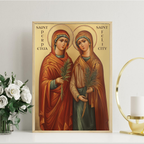 Saints Perpetua and Felicity Icon Print, Women of Faith, Home Altar Decor, Holygraceart