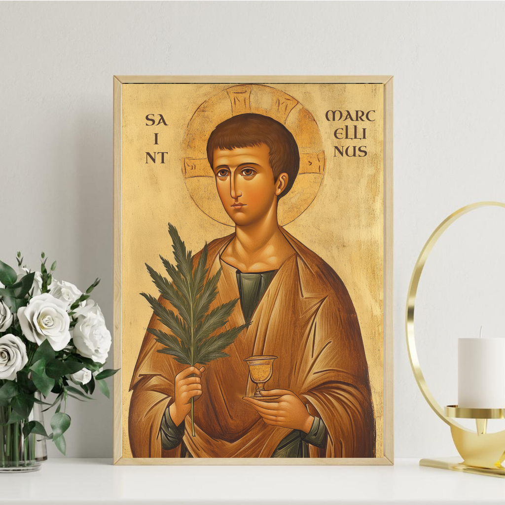 Saint Marcellinus Icon Print, Martyr Prayer Gift, Orthodox Decor, Holygraceart
