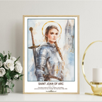 Saint Joan of Arc Catholic Wall Art, Confirmation Gift, Warrior Saint Portrait Decor, Holygraceart H05